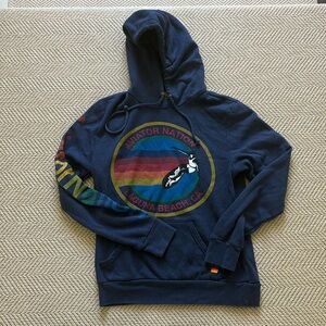 Aviator Nation Laguna Beach Logo Hoodie Sweatshirt Sz Small Navy